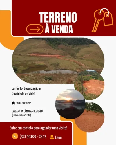 Terreno 1000 m2 zona rural de Ewbank da Câmara