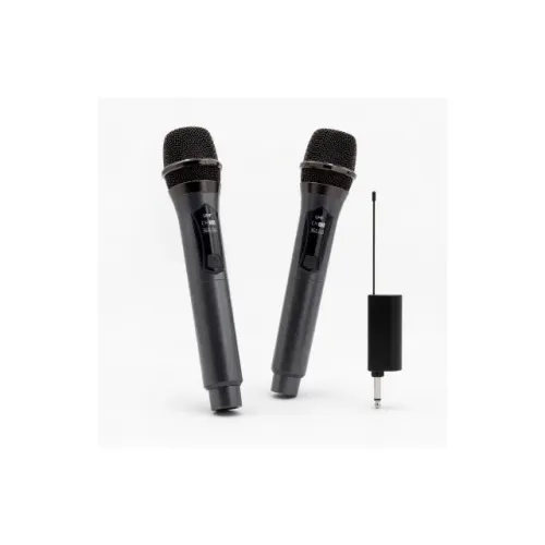 Kit 2 Microfones Sem Fio Dinâmicos Recarregáveis Coibeu VM51 com Receptor e Display