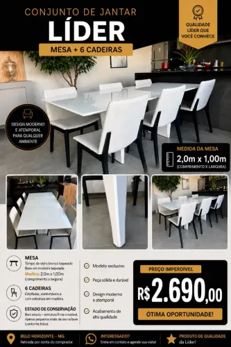 Mesa de Jantar + 6 cadeiras