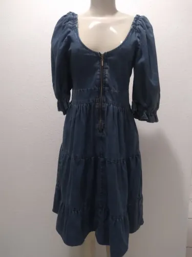 VESTIDO Jeans Midi ( BLUESTEEL) no Precinho 