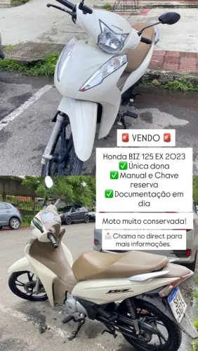 Honda Biz 125 EX Flex 2023 - Única Dona, Quitada, Impecável e Pronta para Rodar!