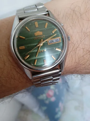 Relógio orient automático verde degrade lindo