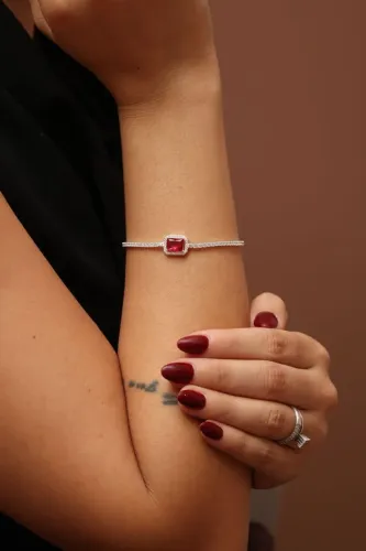 PULSEIRA RIVIERA QUADRADA DE PRATA 