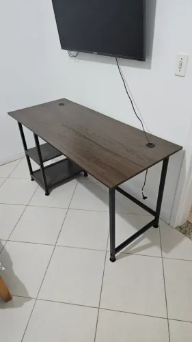 Mesa Escritório/Gamer Zinnia ZNO140 Nogueira Escura (140cm) - Perfeita