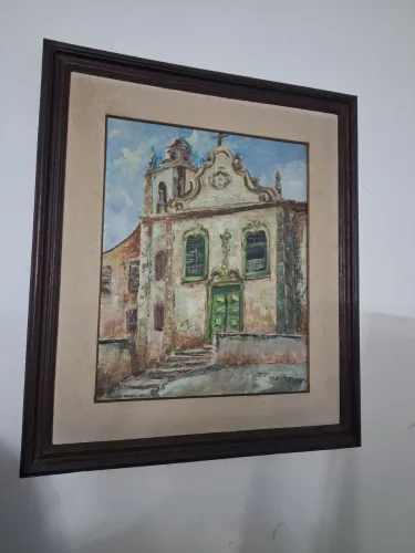 Quadro Óleo Sobre Tela Igreja Histórica Mani Mazzaferro 1996