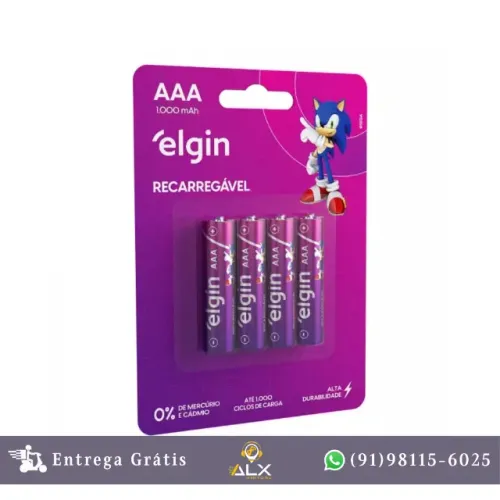 Pilha Recarregavel Aaa Elgin 1000mah C/4 82171 *ENTREGA GRÁTIS*