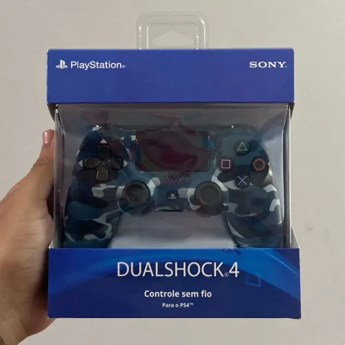 Controle PS4 camuflado azul