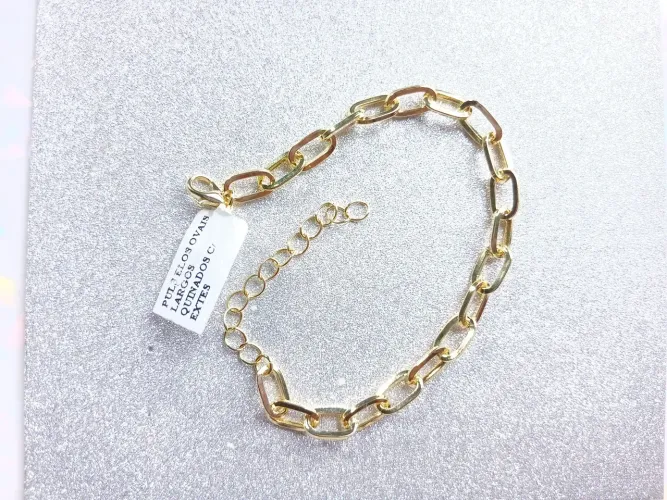 Pulseira dourada elos