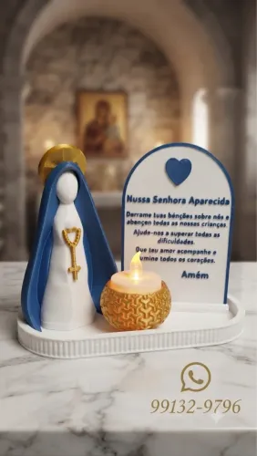 Lindo Suporte / Decoração Nossa Senhora Aparecida em Impressão 3D