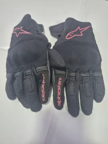 Luva Alpinestars Feminina Motoqueira - Preta/Rosa