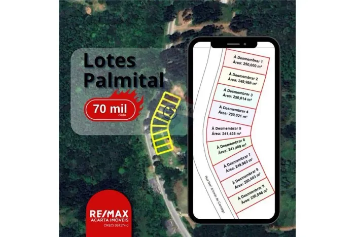 Terreno à venda no Bairro Palmital, em Apiaí