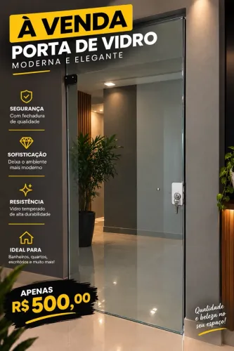 PORTA DE VIDRO Moderna e elegante!