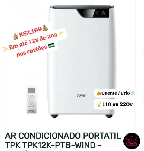 Ar condicionado portátil 12.000 BTUs quente / frio