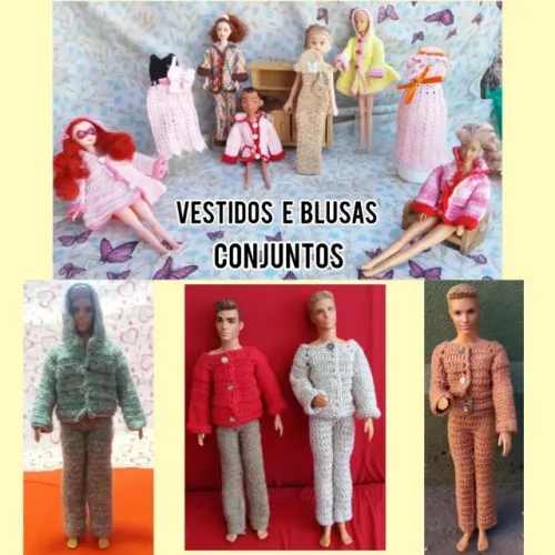 roupas em crochê para boneco ken