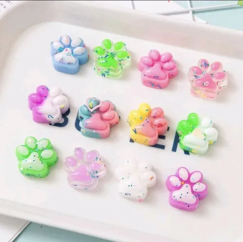 kit com 10 mini squishy patinhas de apertar