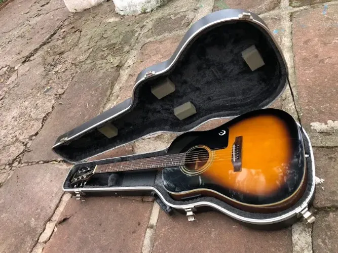 Vioão Epiphone AJ100-VS c/Fishimann e case KGB faço Olxpay/ML avalio troca