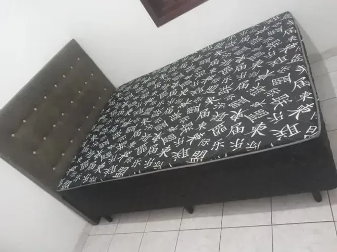 cama conjugada preta/estampa chinesa para casal
