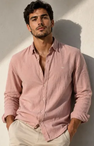 Camisa social da Aviator Salmão tamanho G, N° 4, bonita, elegante, original, confortável