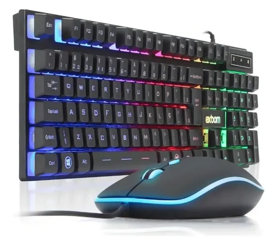 Teclado Semi mecânico Exbom BK-G550 RGB 107 teclas
