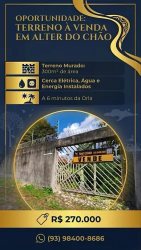 OPORTUNIDADE: TERRENO À VENDA EM ALTER DO CHÃO