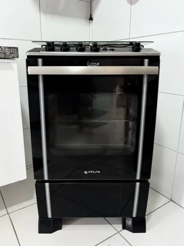 Fogão Atlas 4 Bocas com Forno e Tampa de Vidro