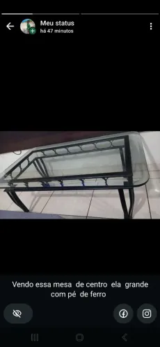 Metade centro grande com pé de ferro