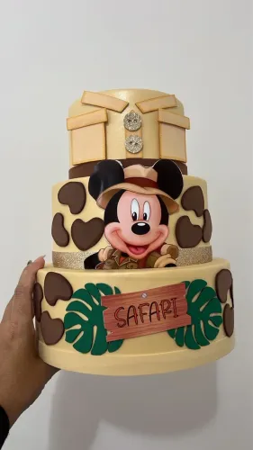 Bolo fake Mickey Safari novíssimo