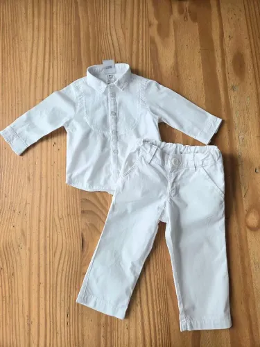 Conjunto Batizado Calça e Camisa 3-6m
