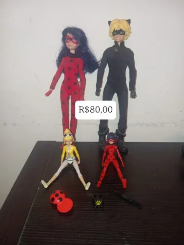 Lote bonecas Ladybug Catnoir
