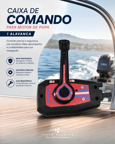 Caixa de Comando para Motor de Popa (1 Alavanca)