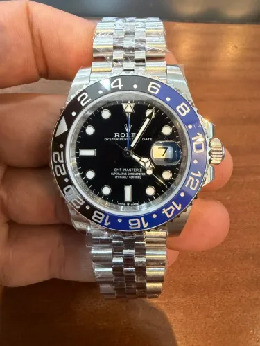Rolex GMT-Master II Preto e Azul - Super Clone | Máquina 3285