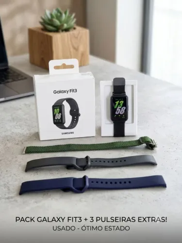 Smartwatch Samsung Galaxy Fit3 + Pulseiras Extras e Película