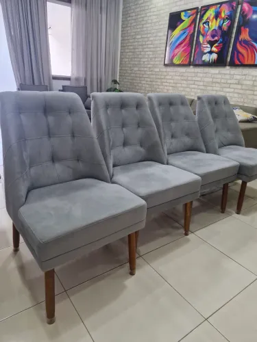 Conjunto 4 cadeiras luxo estofadas