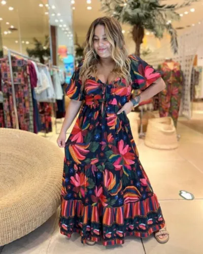 Vestido Longo Farm Magia de Banana