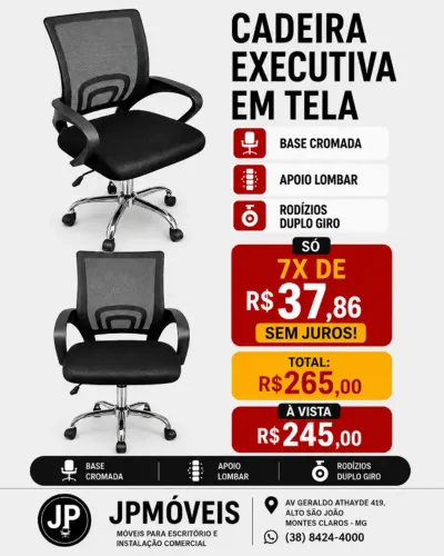 CADEIRA EXECUTIVA EM TELA NOVA