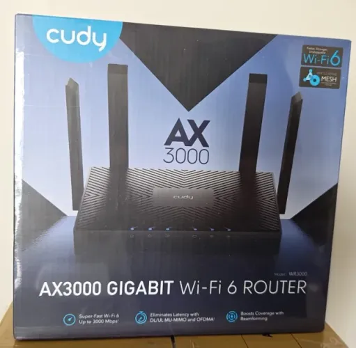 Roteador Cudy WR3000 Preto Mesh AX3000 Gigabit WiFi6 - NOVO | Nota Fiscal | Garantia