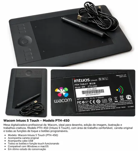 Mesa Wacom Intuos 5 Touch S PTH-450