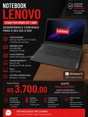 VENDE- SE NOTEBOOK SEMI NOVO!