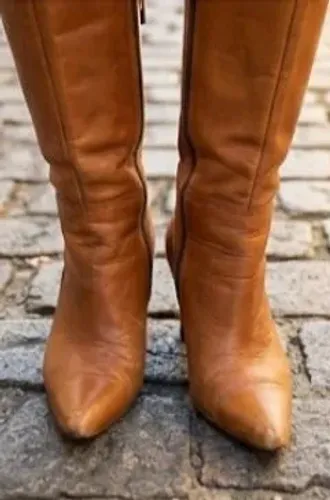 Bota 36 couro  caramelo legítimo 