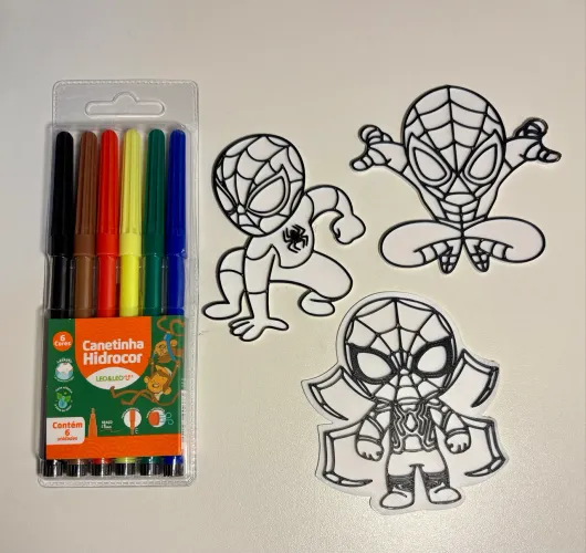 Kit pintura homem aranha (3 placas de pintura e 6 pincéis)