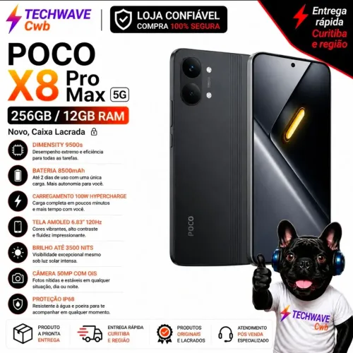 Poco x8 pro max 256gb/12ram versão global novo caixa lacrada