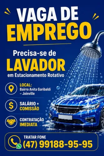 Vaga de Emprego - Precisa-se lavador para Estacionamento Rotativo