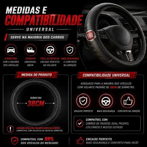Achadinho da Shopee! Capa para Volante Automotivo Universal - Diversas Cores