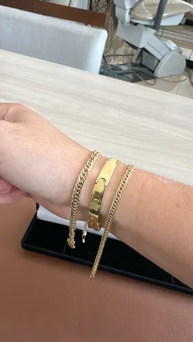 Pulseira grummet duplo de ouro 18k