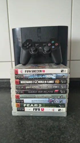 ? PS3 BLOQUEADO + 12 JOGOS ORIGINAIS + 1 MANETE
