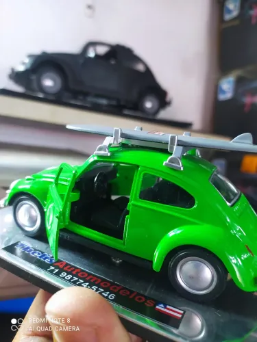 Miniatura de Fusca retrô para decoração base de alumínio