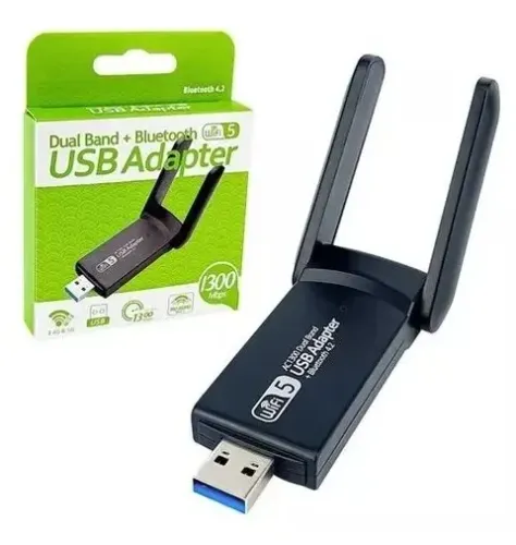 Adaptador USB 3.0: Wi-Fi 1300 Mbps + Bluetooth 4.2