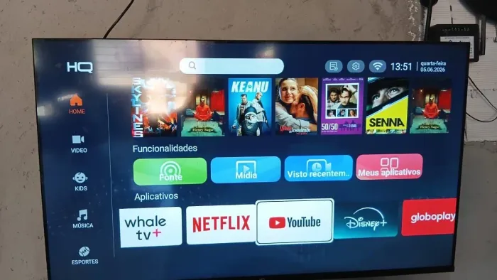 Smart TV HQ 32" HD tela sem Bordas Sistema Android Design Slim HQS32NKHM