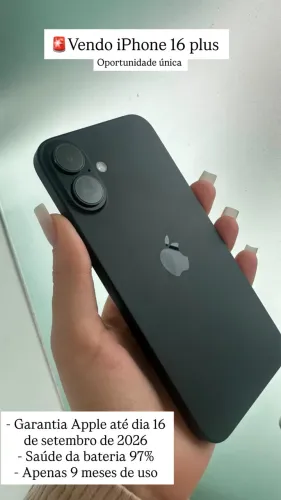 IPHONE 16 PLUS 9 MESES DE USO COM GARANTIA APPLE
