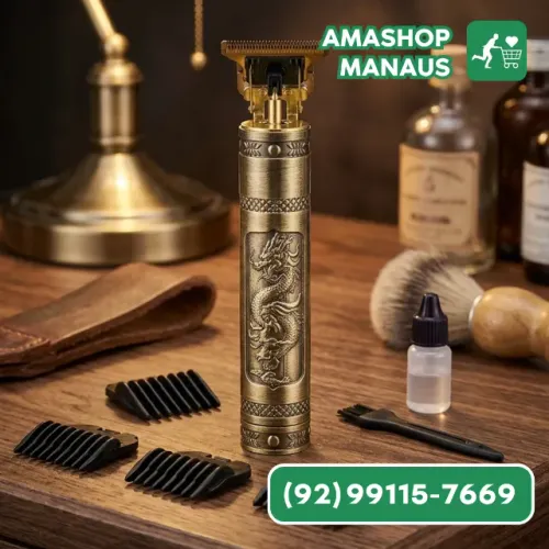 Maquina De Acabamento Dragao Dourada Barba E Cabelo